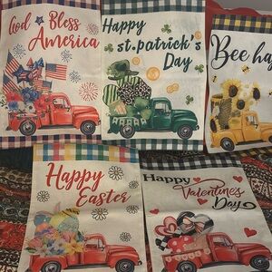 Set of Festive Holiday outdoor flags